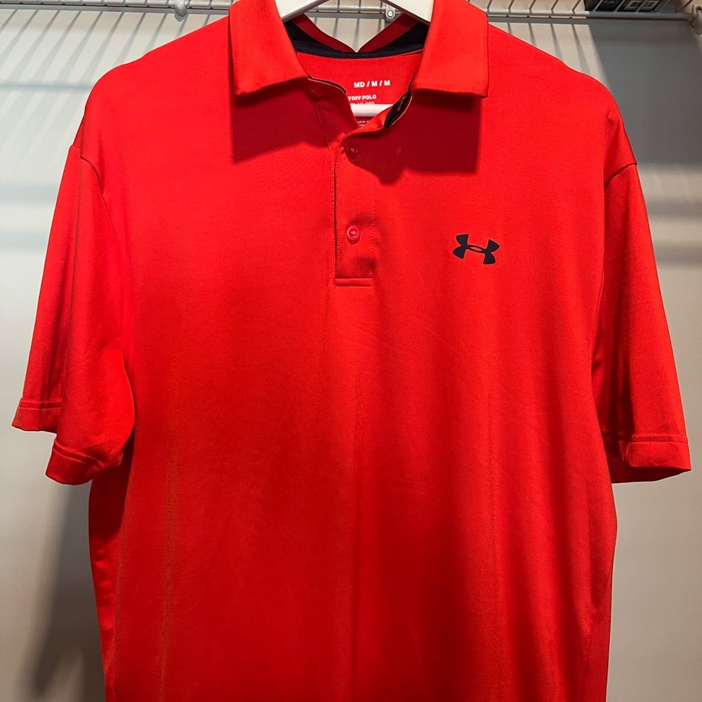 Under Armour Playoff Polo in Bright Red - M